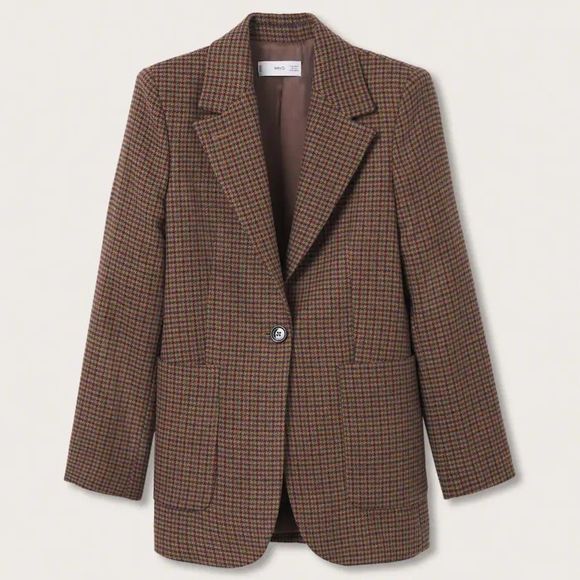 Mango Wool Blend Blazer Patch Pockets New - Picture 4 of 4